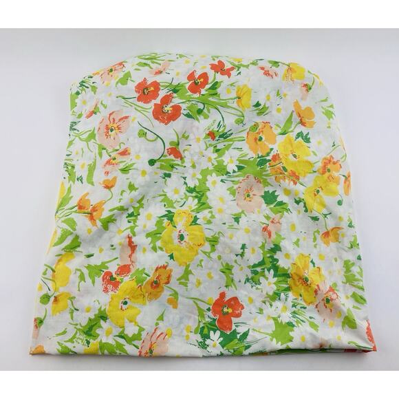 Lady Pepperell One Fitted Sheet No Iron All over Print Flower Power Orange Green - Picture 8 of 10